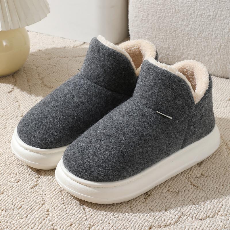 

Мужские высокие хлопковые туфли, толстая подошва для дома зимой, можно носить на улице, шерстяной тканевый мешок, каблуки и короткие ботинки. 36-37