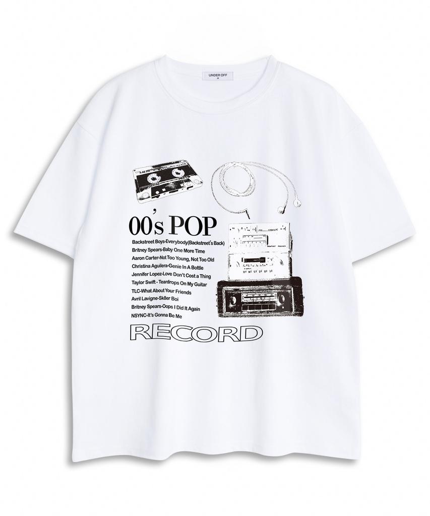 UNDEROFF Oversized Crew Neck Ninety'S Pop Logo Short Sleeve T-Shirt White