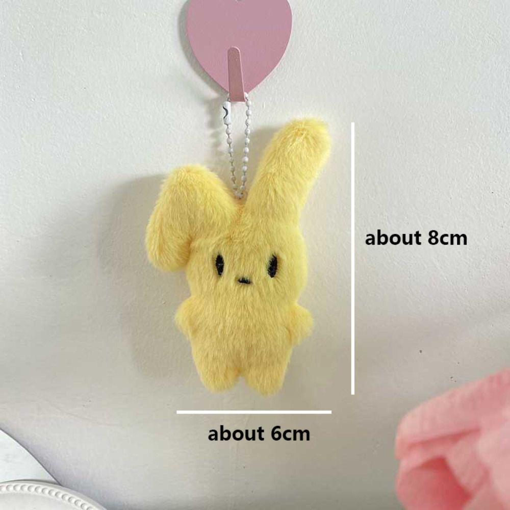 Rabbit Plush Toy Keychain Fluffy Sweetheart Pink Cartoon Keychain Cute Stuffed Toy Couple Keychain Backpack Car Key Pendant