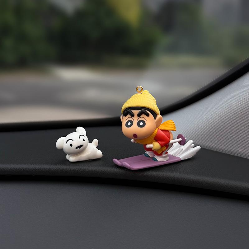 Cute Cartoon Crayon Shinchan Car Ornament Dashboard Decor For Women