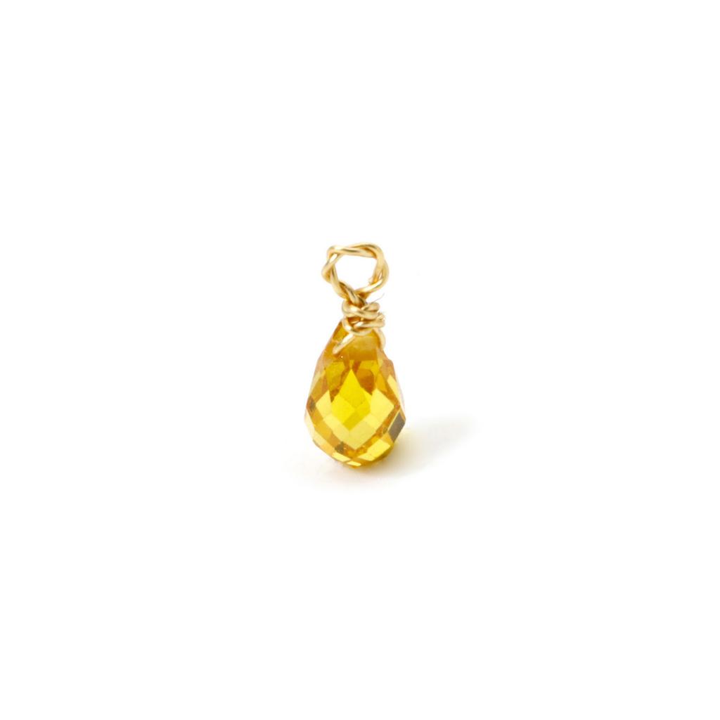 304 Stainless Steel Colorful Birthstone Jewelry Charms Mini Faceted Drop Pendant Necklace DIY Findings 10mm x 4mm, 2 Piece