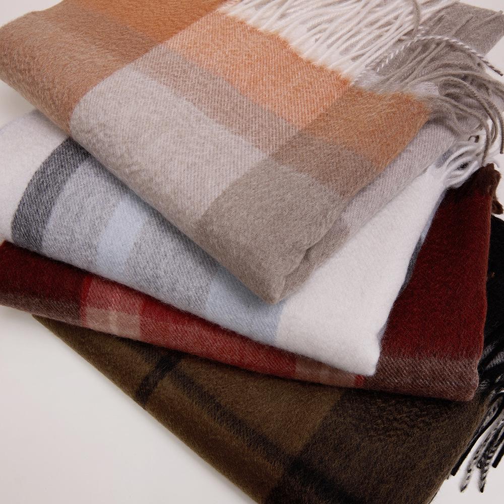 2025 Autumn/Winter Unisex 100% Pure Cashmere Plaid Scarf Shawl