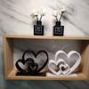 2pcs Romantic Couple Statues - Minimalist Heart-Shaped Matching Figures, Plastic Love Sculptures Suitable for Home Decor, Wedding, Anniversary Gifts