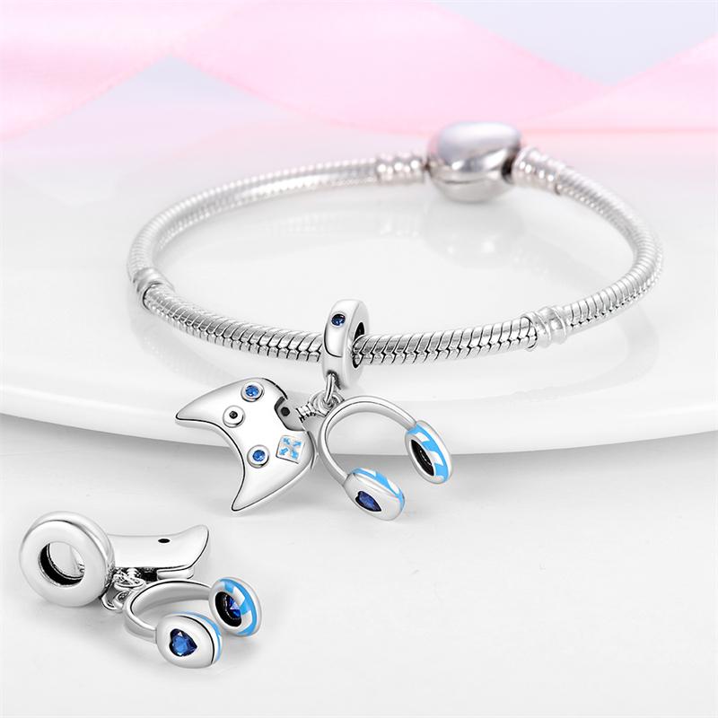 Charms 925 Originales Silver Rainbow Horse Series Charm Music Earphone Charm Fit 925 Original Bracelet Women Jewelry 