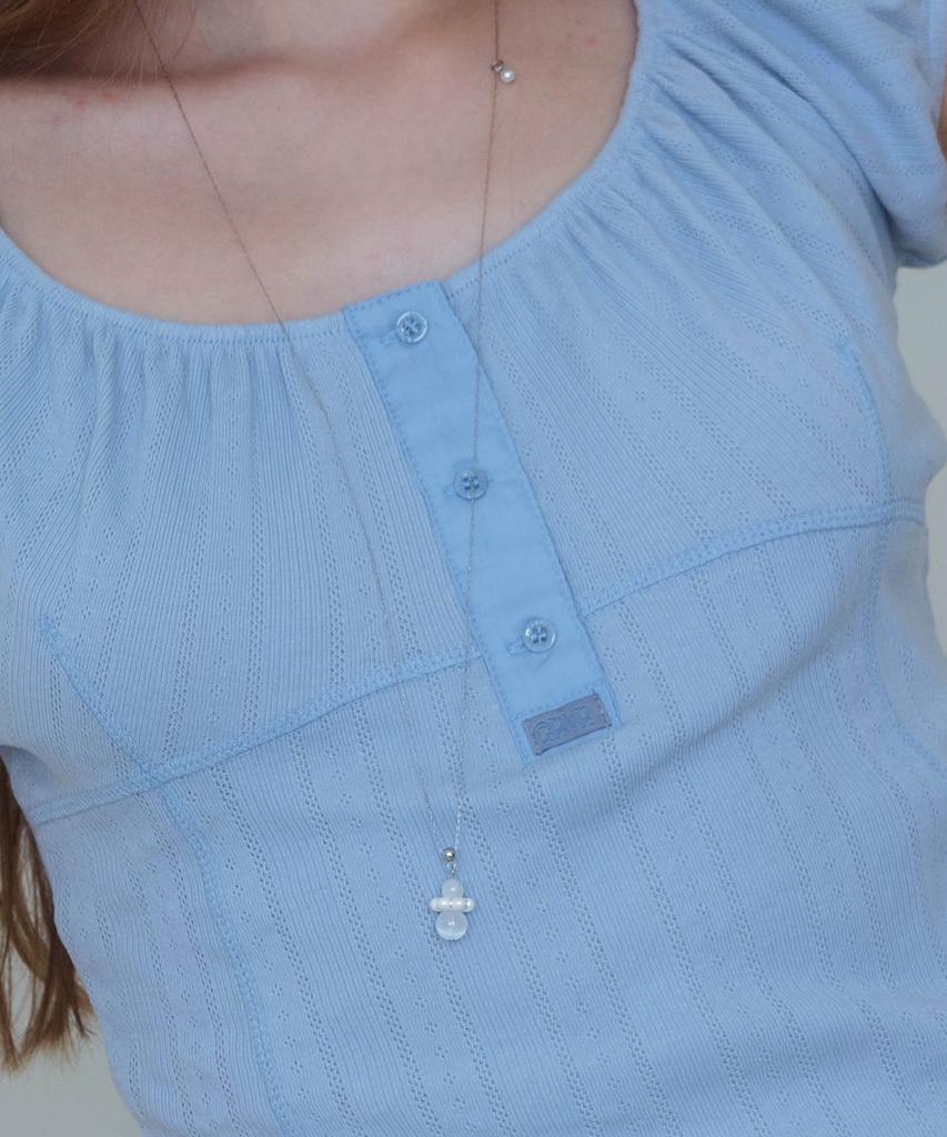 Pearly More White Snowman Long Necklace (2 Colors)_Pm25N005Hs