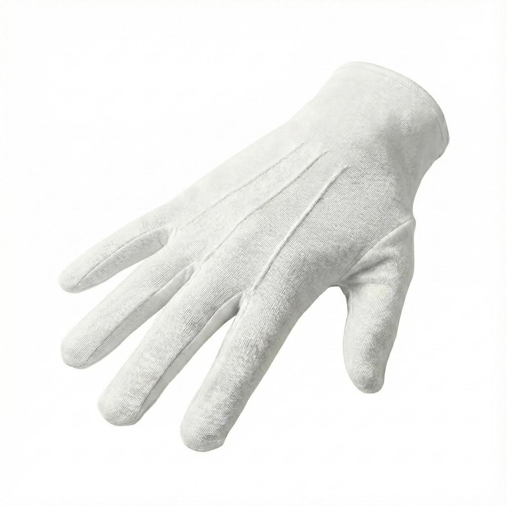 Hamilton Kilts White Cotton Working Gloves Dressing Hospitality Parade Freemason Military Police Funeral Glove