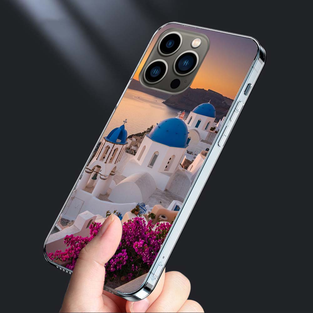 Greece In Summer. Santorini Phone Case For Iphone 16E 15 Pro 14 Plus 17E 16 17 Pro Max Air 11 12 13 Mini Shockproof Capa Cute