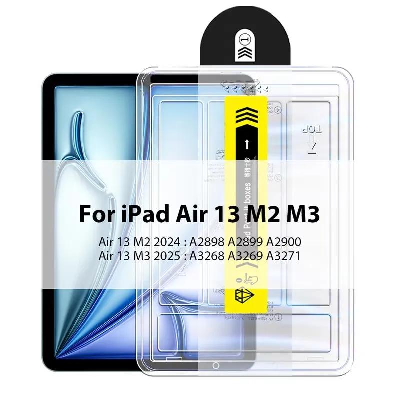 Tempered Glass For iPad Air 13 11 5 4 Pro 13 11  A16 11th 2025 12.9 10th 9th Mini 7 6 HD Screen Protector Film Easy Install Tool