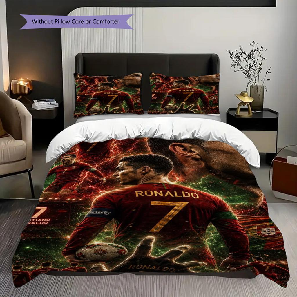 Ronaldo's Legacy Three-piece set (1 * duvet cover + 2 * pillowcase, without core) Bedding set Duvet cover and pillowcase Soft and comfortable
