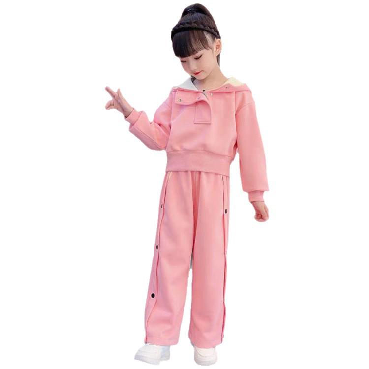 Mädchen Koreanischer Stil Kapuzensweatshirt Zweiteiler für Frühling & Herbst 2025