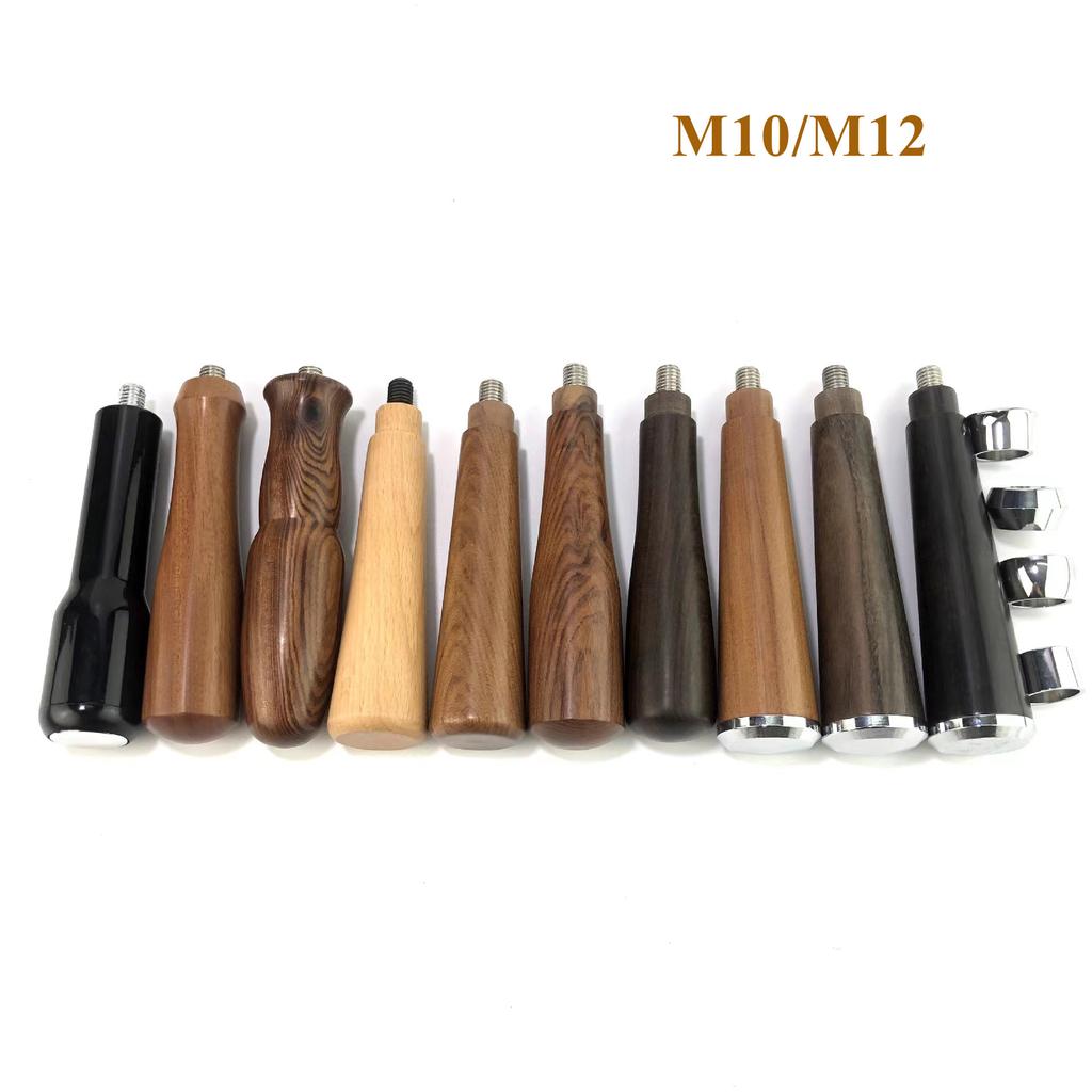 DIY  M10/M12 Thread Portafilter Handle for Italian Coffee Machine Solid Wooden Coffee Accessories Replacement