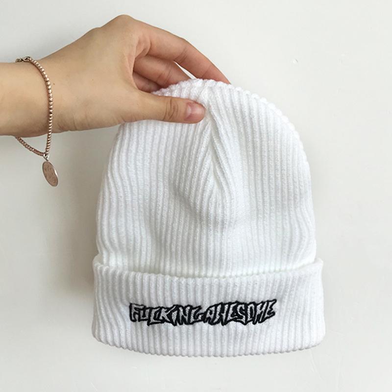 Korean Ins Super Hot Knitted Hat Men Autumn and Winter Retro Embroidery Cold Hat Spring and Autumn Hip Hop Trendy Brand Woolen Hat Women