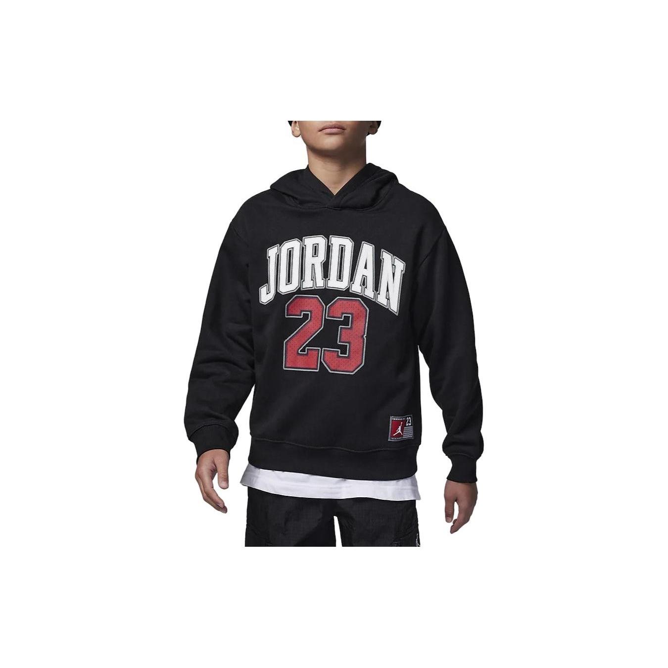 (PS) Air Jordan Fleece Pullover Hoodie Black Kids FV3203-010 L