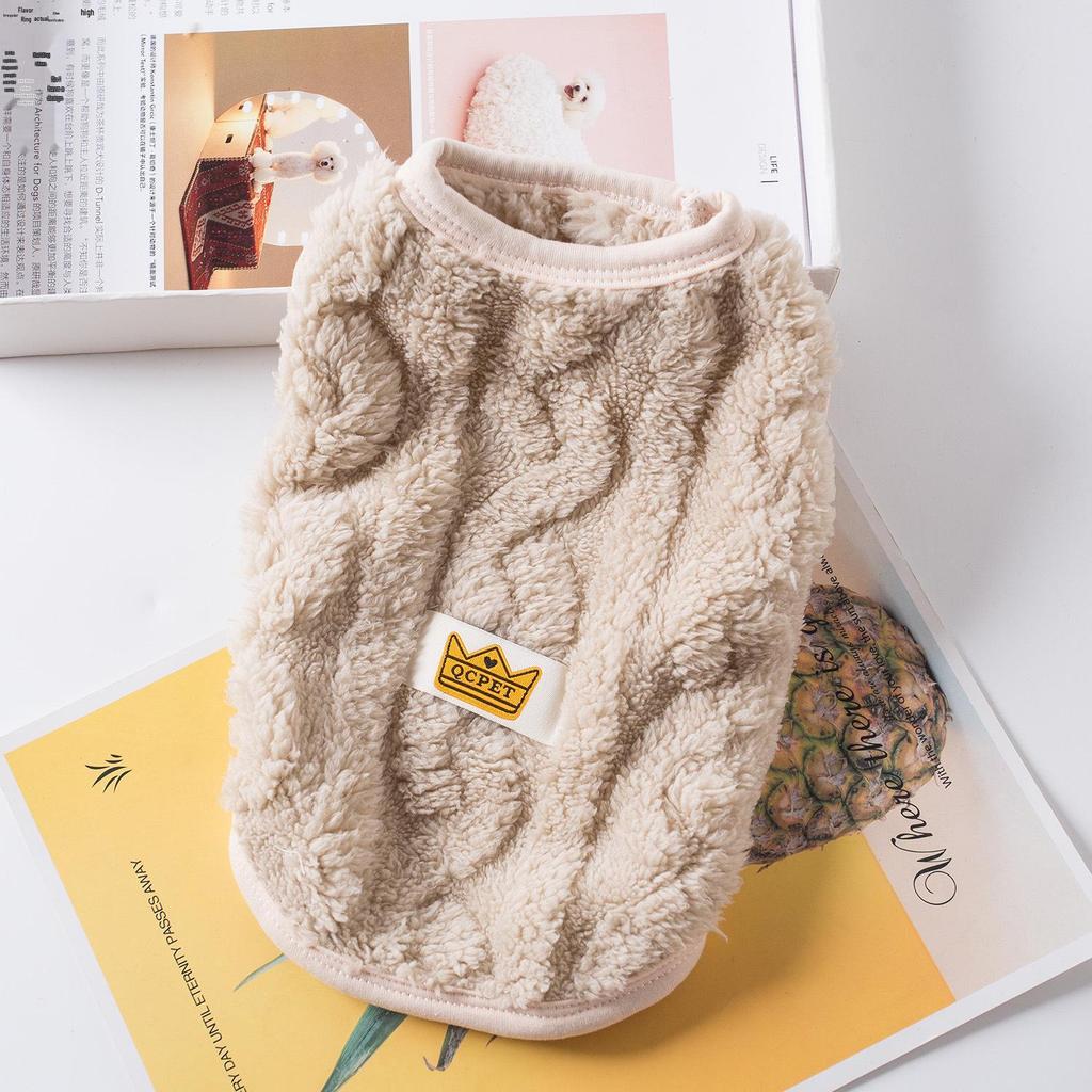 Winter Cable Knit Double-Sided Fleece Vest for Pets - Perfect for Dogs and Cats