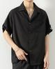 Sleeve Waist Shirt for Summer Large Black With Quick Spring High School Everyday [Bligo] 5/8 Men, Clothes, Size, T-Shirt, Pockets, Thin, Breathable,