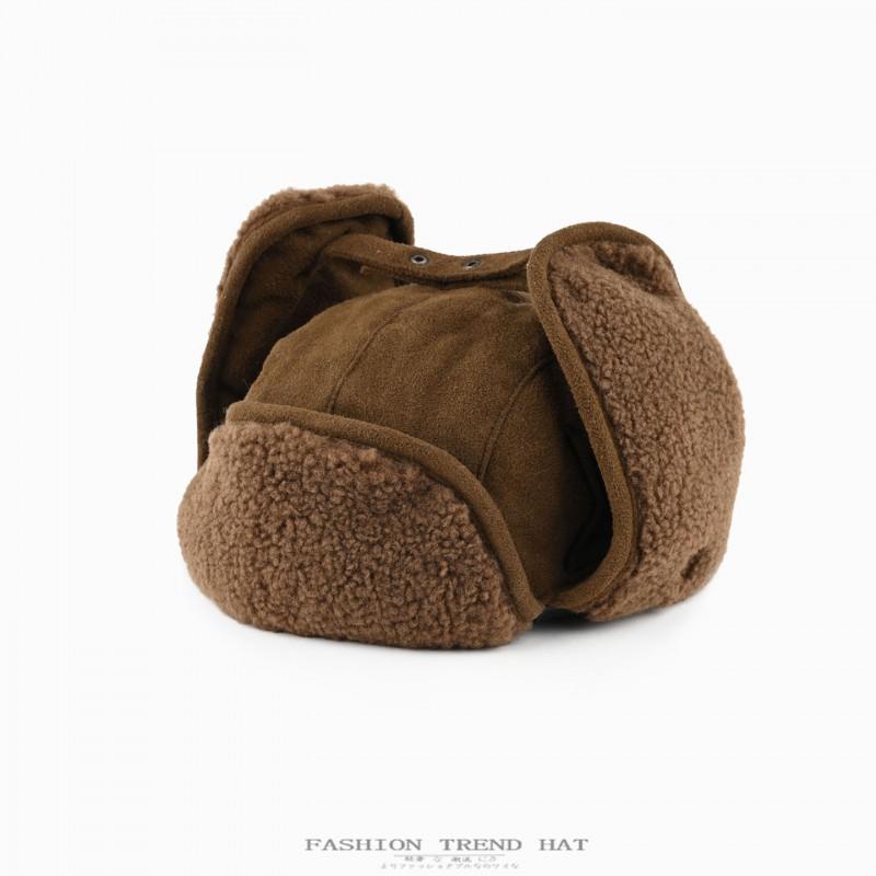 Unisex Vintage Suede-Feel Hat With Ear Protection Warm Winter Cap Cycling Outdoor Use
