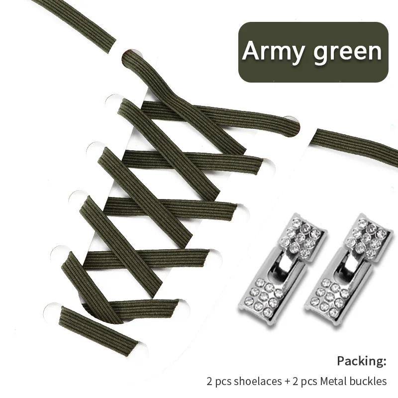 Fashion Elastic No Tie Shoelaces Rhinestone Cross Lock Tieless Shoelace Flat Shoe Laces Suitable for Sneakers and Athletic Shoes