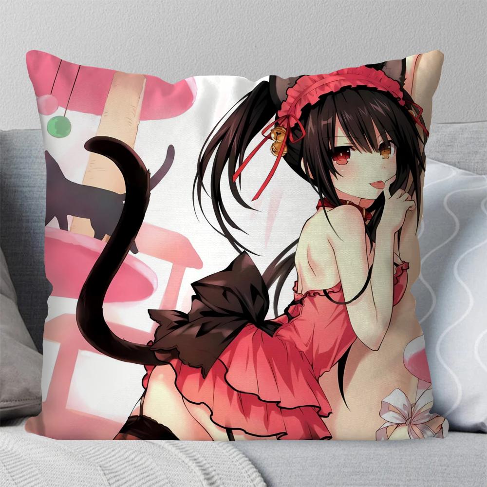 1Pc Tokisaki Kurumi Anime Date A Live Pillow Case Square Pillow Bedroom Sofa Leisure Comfortcarliving Room Home Decoration 40X40
