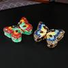 Exquisite Schmetterling Emaille Diamant Schmuckschatulle Kleinigkeiten Gold und Silber Schmuckaufbewahrungsschachtel Schmetterling Schmuckschatulle Heimdekoration