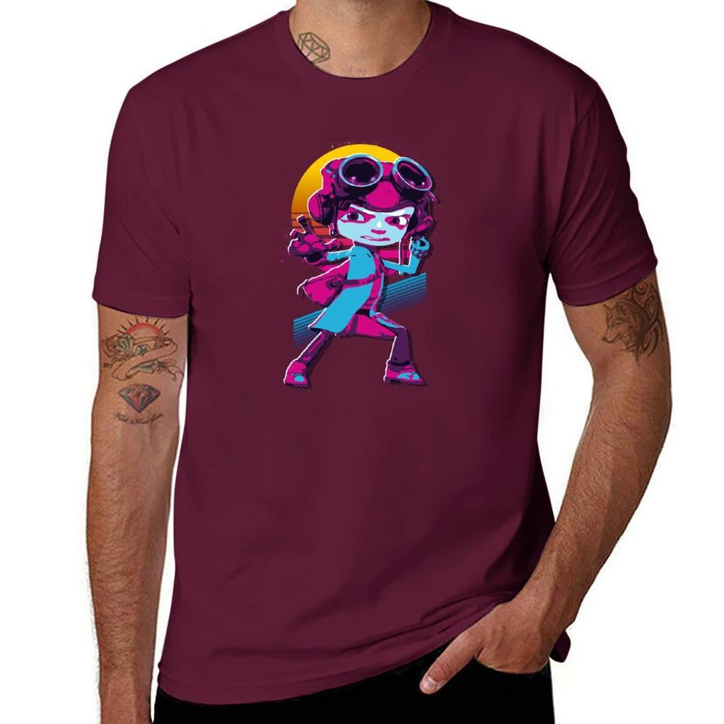 Psychonauts 2 - Raz *80s Retro* T-Shirt Blacks Anime Basketball Graphic Tees Korean Fashion Mens White T Shirts