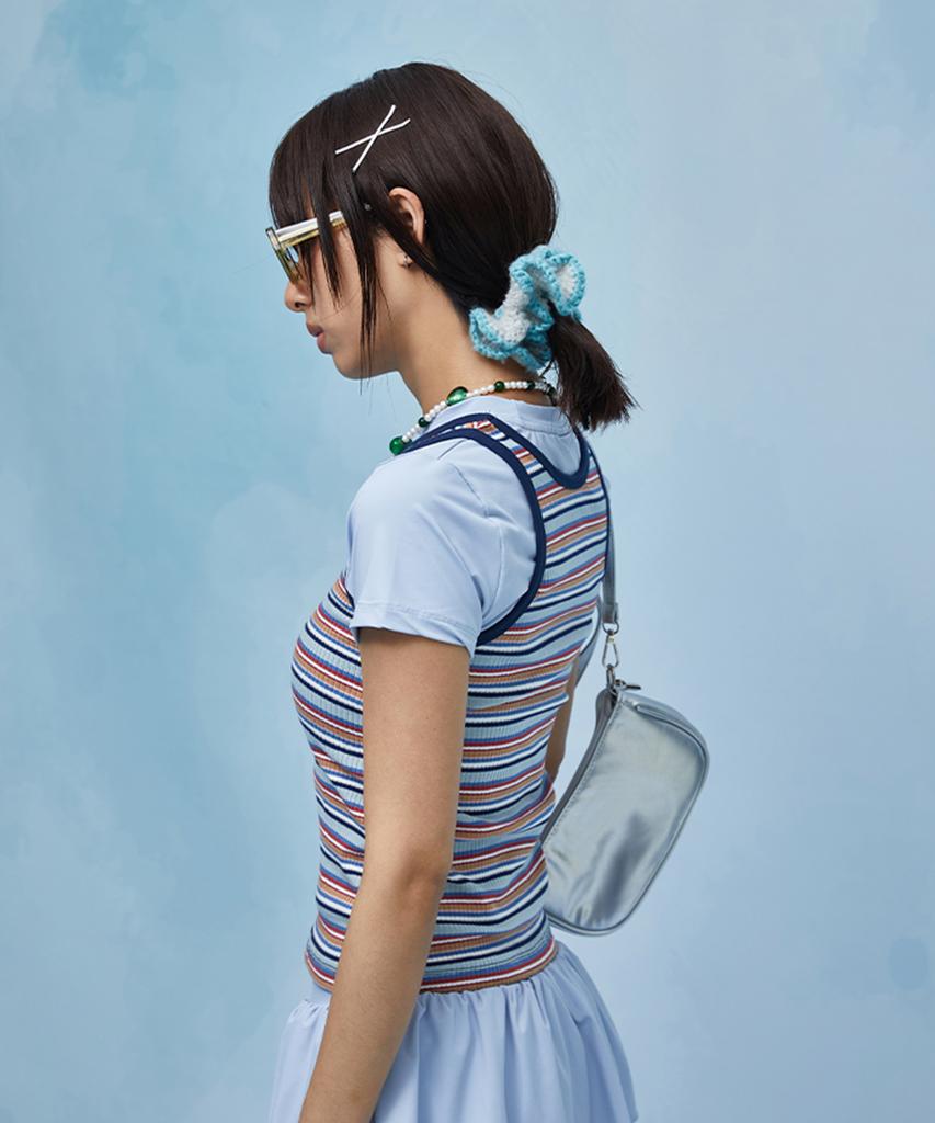 Sunday Fruit Market Sun Scrunchie Skyblue