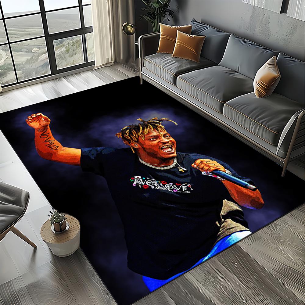 3D-Druck Juice WRLD 999 Legende Rapper Album Teppich für Wohnzimmer Schlafzimmer Haus Sofadekoration, Kinderspiel Rutschfeste Fußmatte