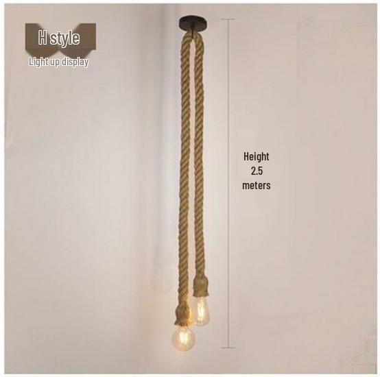 American Retro Hemp Rope Pendant Lamp for Restaurants, Hotels, Shops, and Bars