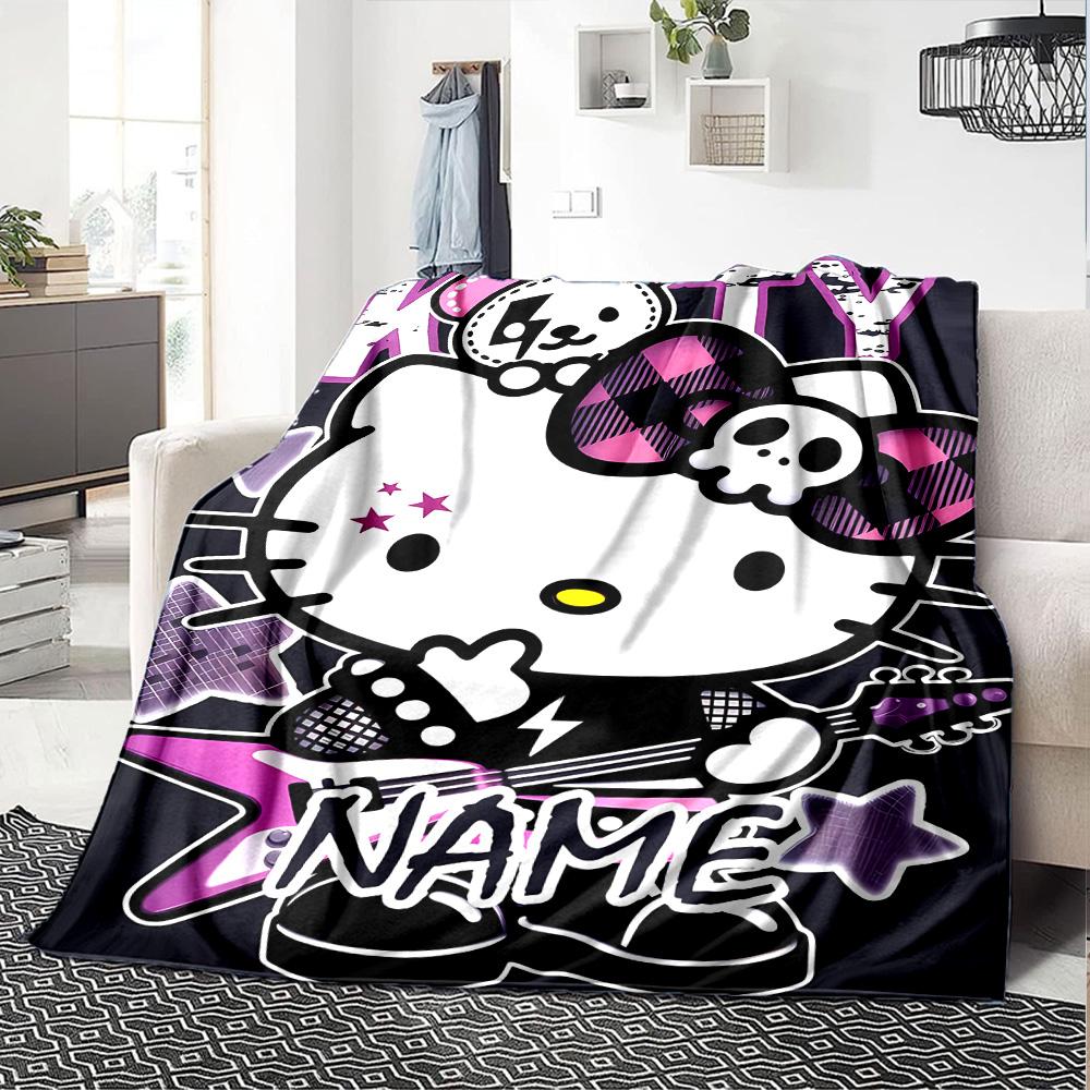 Customizable HelloKitty13 Throw Blanket – Personalized Name, All-Season Cozy Snug Blanket, Machine Washable, Personalized Blanket