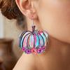 Cute Pumpkin Shape Jewelry 1 Pair Fall Earrings, Acrylic Leopard Print Dangle Drop Statement Thanksgiving Autumn Halloween for Women Daily Wear