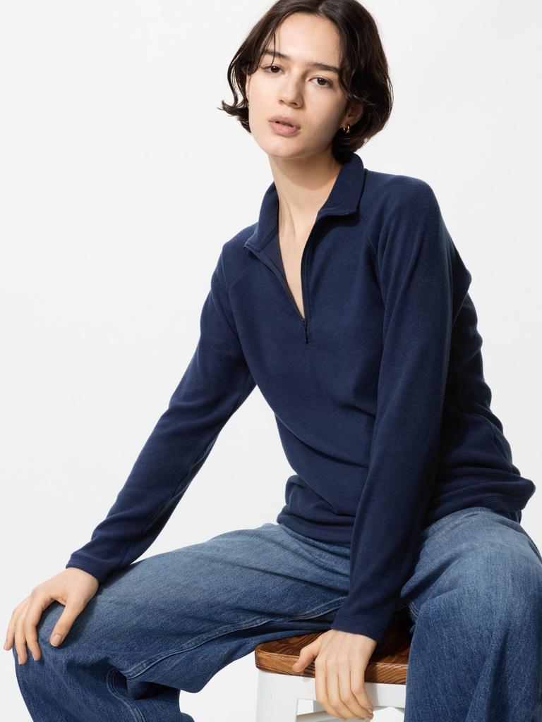 Uniqlo HeaTTech STreTch Fleece Half Zip T Long Sleeve