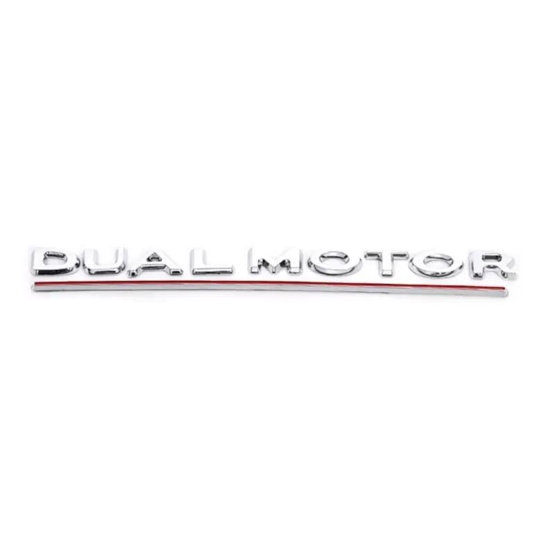

DUAL MOTOR Tail Logo for Tesla Model 3 Y S X Letters Emblem 3D Auto Styling Fender Badge Emblems Decoration Car Accessories серебряный