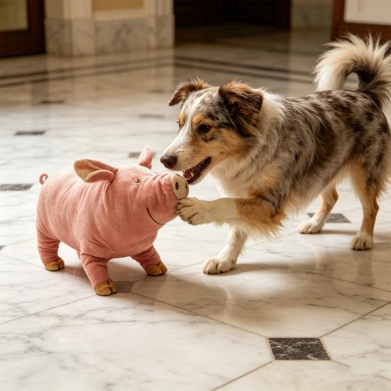 Juguete de Perro Cerdo Relleno Peluche Chirriante Animal Juguete Masticable para Perro Cerdo Rosa Perro Juguete para Acurrucarse para Cachorro Alivio de la Ansiedad por la Dentición