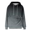 Damen Modisches Lässiges Fleecegefüttertes Langarm-Taschen-Kapuzen-Sweatshirt mit Aufdruck