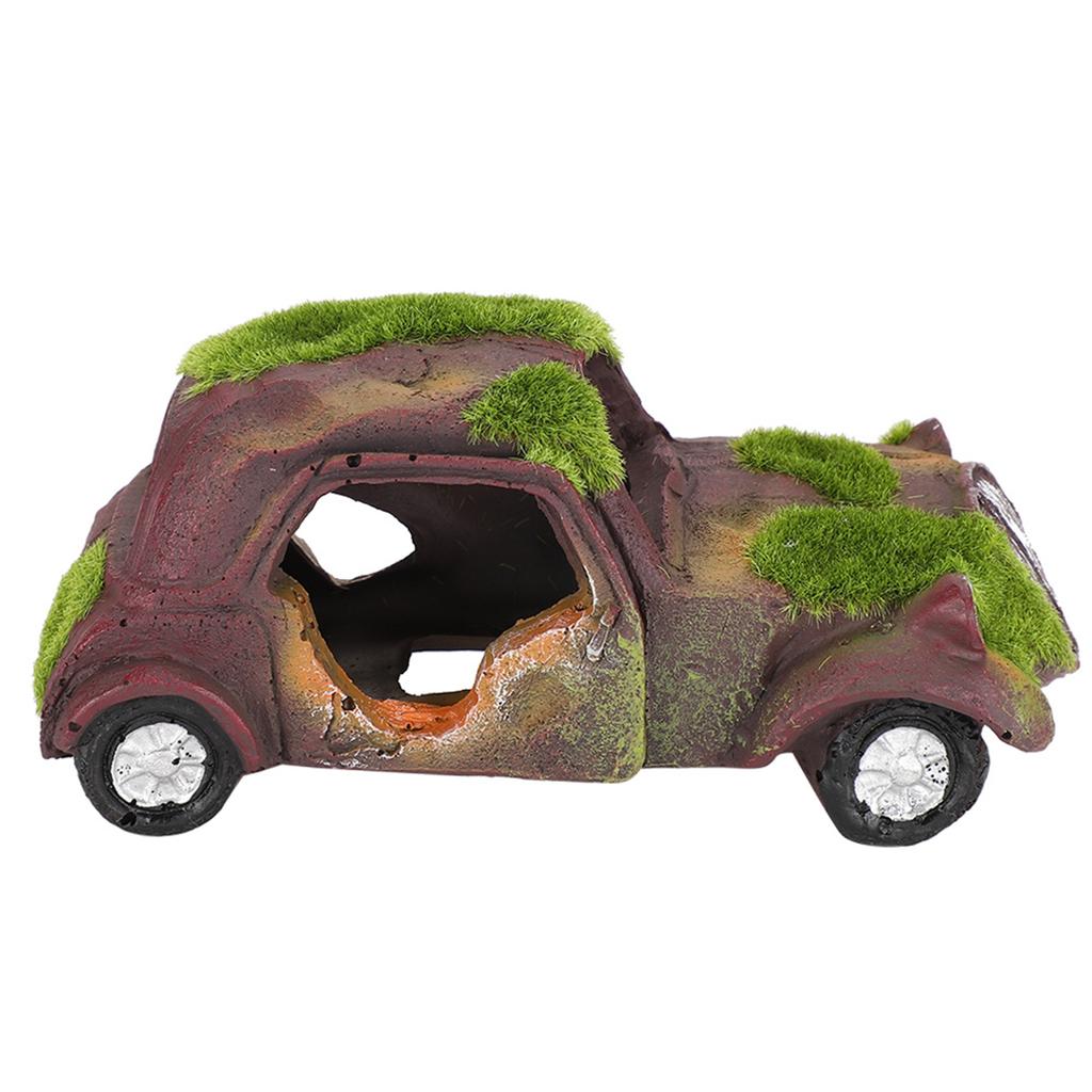 Resina Vintage Flocado Coche Acuario Pecera Adorno Decoración de Paisaje DecoraciónFlocado Vintage