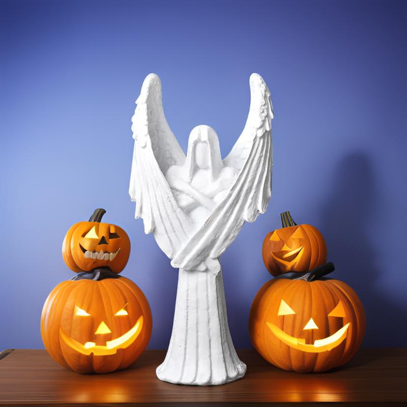 Creative White Resin Angel of Redemption Statue, Table Decoration, Hand Carved Angel Sculpture For Garden Home Decoration
