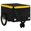 VidaXL Remorque de Vélo, Chariot de Transport avec Barre d'Attelage, Remorque de Bicyclette avec Drapeau pour Bagage, Noir 94099