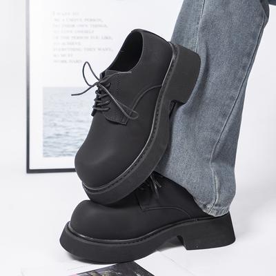 Fashion Derby Men's Shoes Thick Soled Casual Style Fashion Party Outdoor Street Black Plus Size 38-46 Daily Leisure and Business