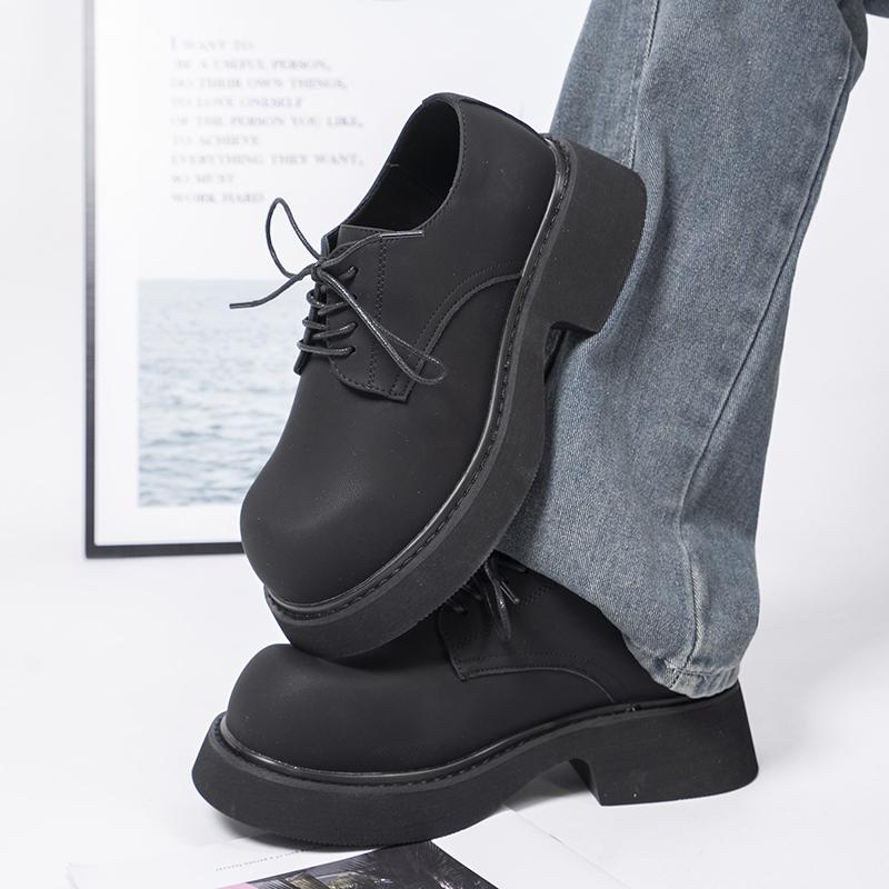 Fashion Derby men's shoes Thick soled casual style Fashion Party Outdoor Street Black plus size 38-46 Daily leisure and business