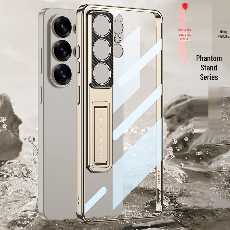 Samsung S26 Ultra Transparent Electroplated Phone Case with Precise Cutouts and Ultra-thin Bracket