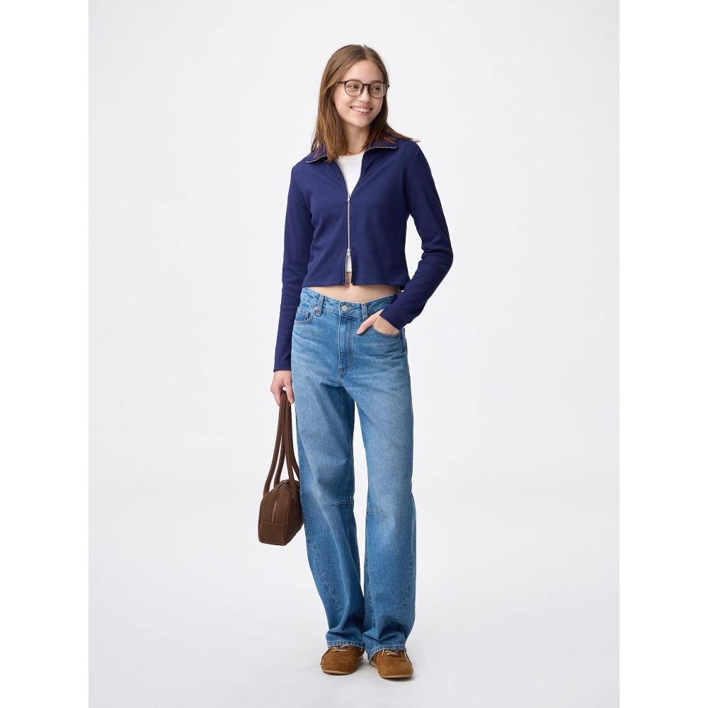 Gu By Uniqlo Rib Double Zip Cardigan