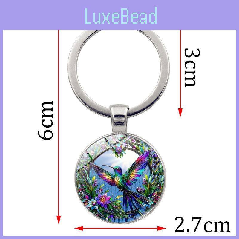 Colorful Hummingbird Gemstone Keychain Pendant Stylish Metal Keyring Creative Gift