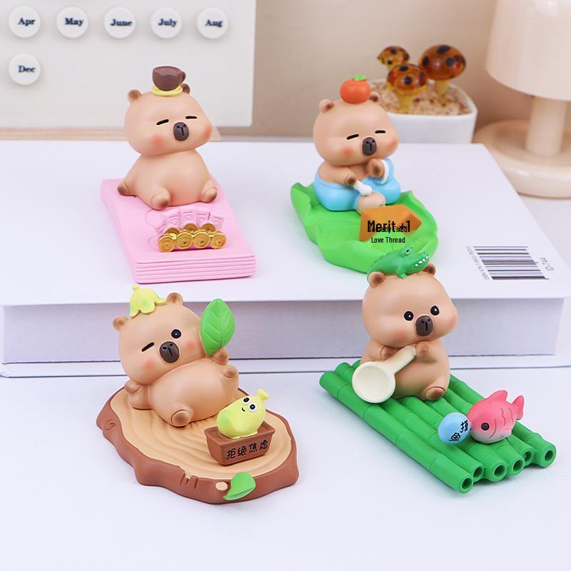 Zen Capybara Phone Stand: Perfect Office Desktop Ornament for Drama Watching