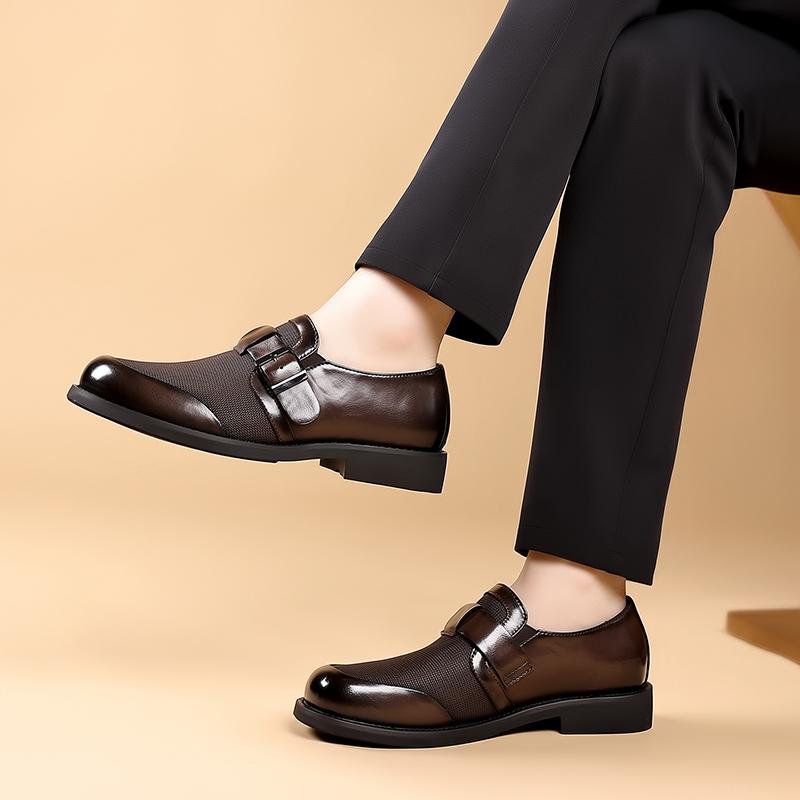 Fashion Fashionable Gentlemen's Casual Men's Leather Shoes Luxurious Business British Style Office Shoes Mesh Breathable Comfort Loafers