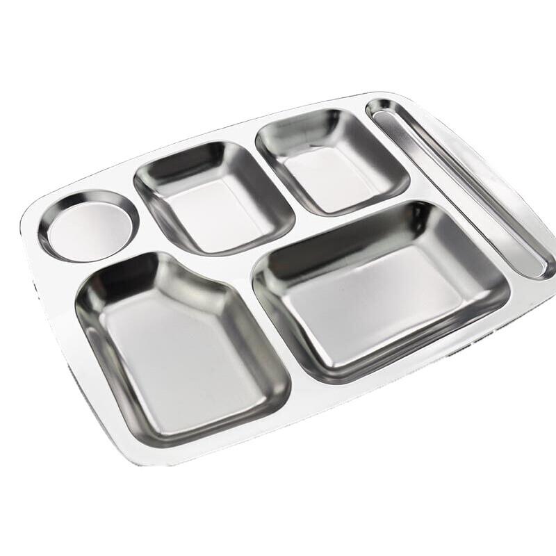 Stainless Steel Rectangular Divided Fast Food Tray