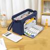 1Pcs Minimalist Student Creative Stationery Storage Bag Large Capacity Pencil Case With Pen Holder Label