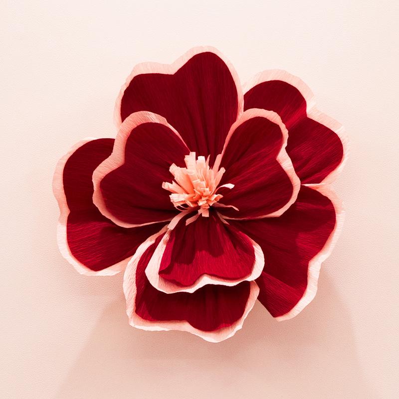 Wedding Bedside Crepe Paper Flower Décor - Artificial Flowers for Bedroom Wall & Engagement Decorations