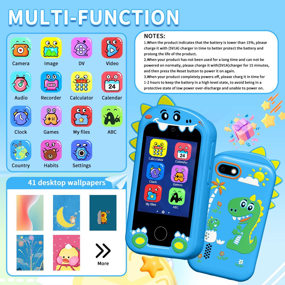 Einhorn Dual-Kamera Pädagogisches Touchscreen-Telefon für Kinder - Frühes Lernen und Weihnachts-Edition