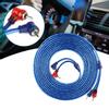 5 Meter AUTO Car  Blue Transparent RCA Audio Interconnect Cable Ultra Flexible