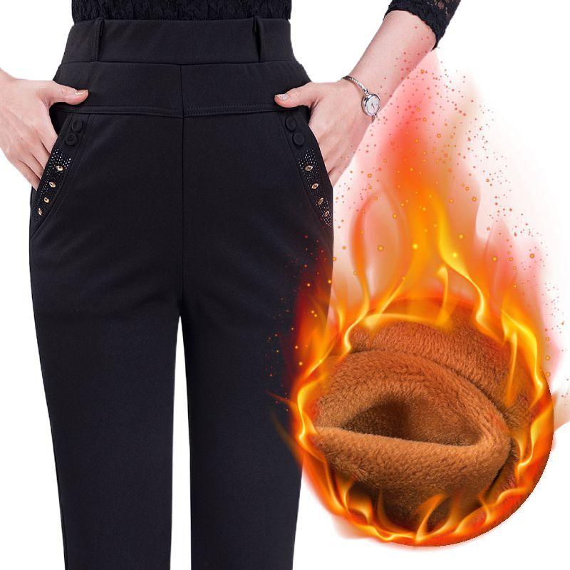 Women's Autumn and Winter New Patchwork Button Pocket Lace Solid High Waisted Fashion Commuting Loose Straight Leg Pants