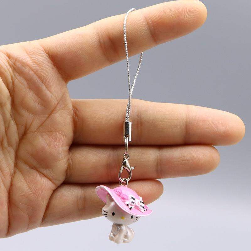 kawaii Hello Kitty Toy Pendant Cute Cat Phone Case Decorative Necklace Pendant Kawaii Women Accessories Festival Gifts